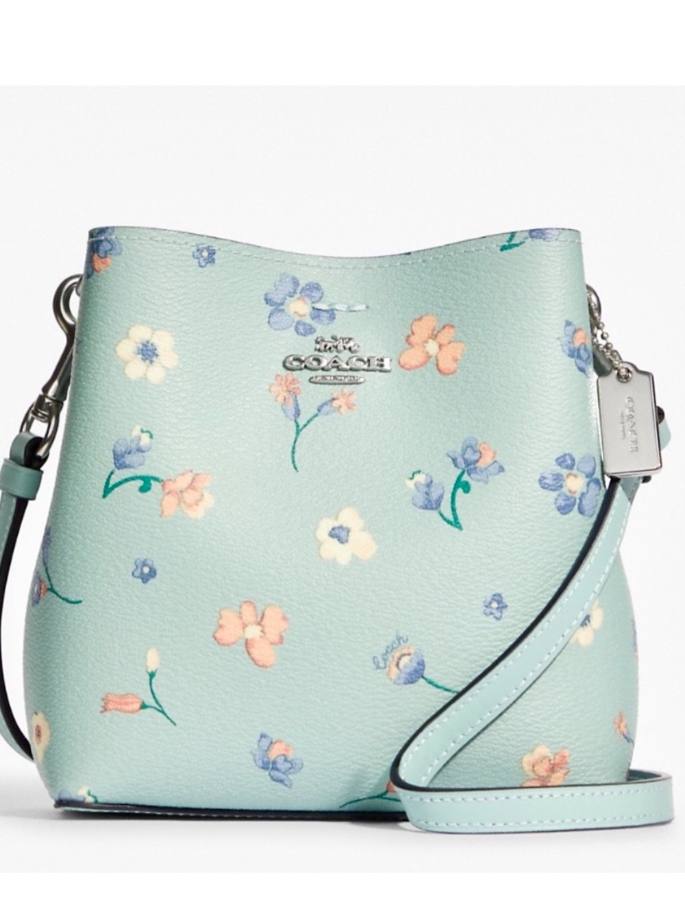 COACH Floral Crossbody Bag in Light Blue - Women's Shoulder Bag NWOT